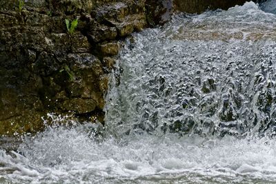 Water splashing on rocks