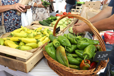 Vegetables for sale at market stall