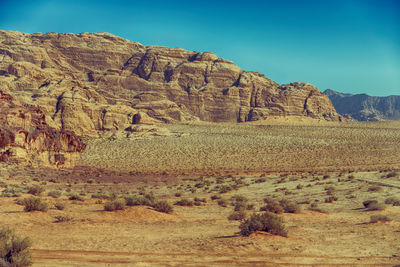 Scenic view of rocky mountains against sky