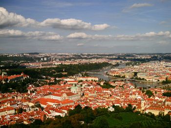 High angle shot of cityscape