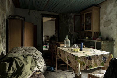 Interior of abandoned house