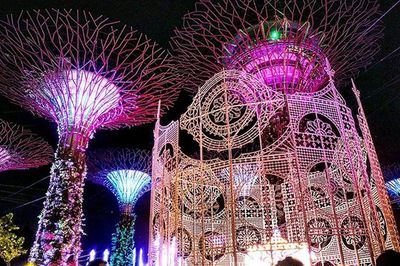 View of illuminated christmas lights