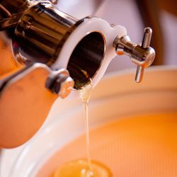 Close-up of coffee beans in glass