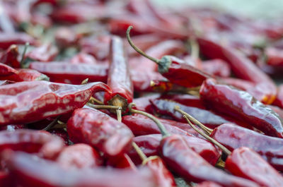 Close-up of red chili peppers