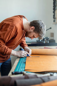 Man working on table