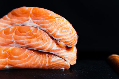 Close-up of sushi on cutting board