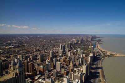 High angle view of city