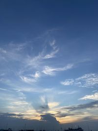 Low angle view of sky at sunset