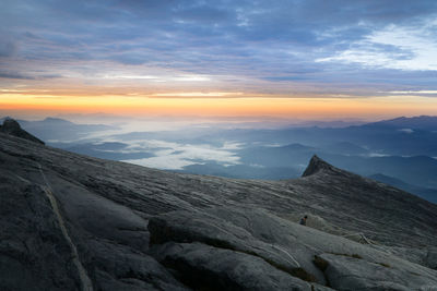 Scenic view of landscape against cloudy sky