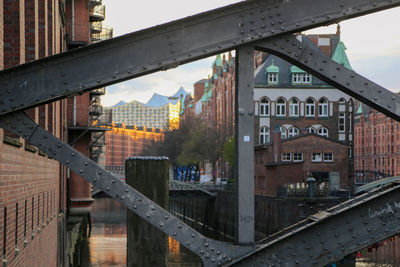 Bridge over canal in city