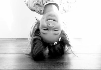 Portrait of cute girl at home