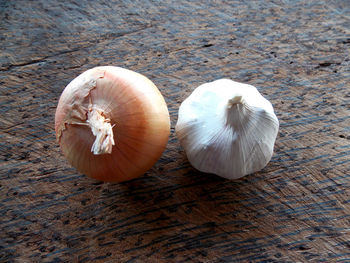 High angle view of eggs on table