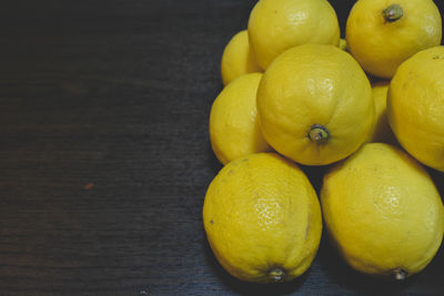 High angle view of oranges on table