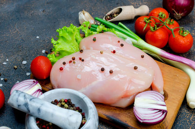 Close-up of food on table