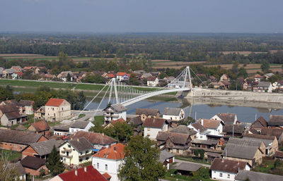 Bridge over the sava river in martinska ves, croatia