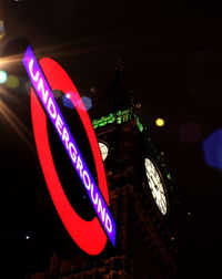 Illuminated city at night