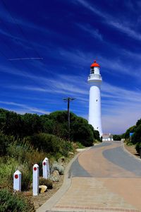 Lighthouse against blue sky