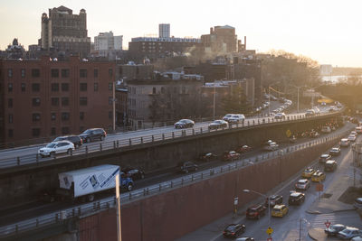 High angle view of traffic on road