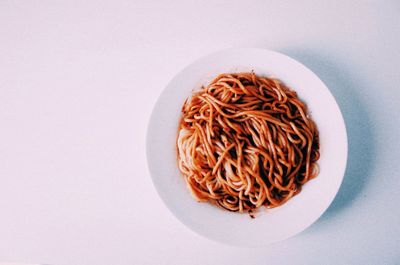 High angle view of food in plate