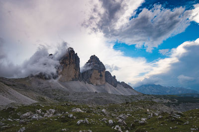 Scenic view of landscape and mountains against sky