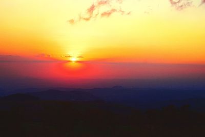 Scenic view of dramatic sky during sunset