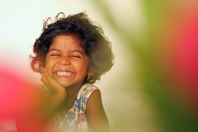 Close-up of smiling girl