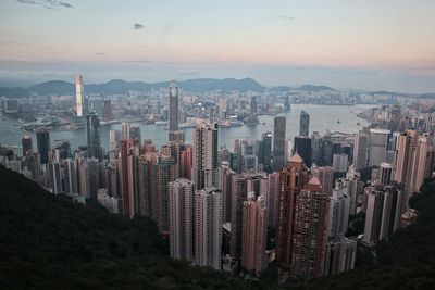 Panoramic view of city and buildings against sky