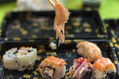 Close-up of sushi