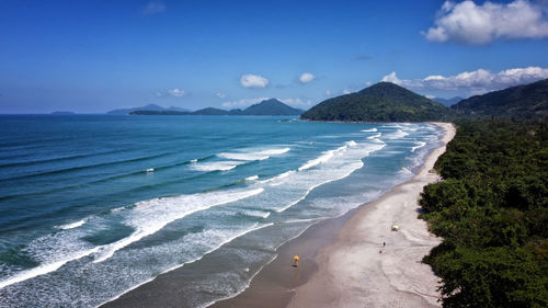 Scenic view of sea against blue sky