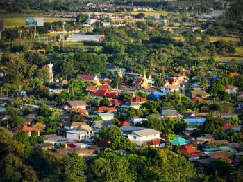 High angle view of townscape ,chiang mai