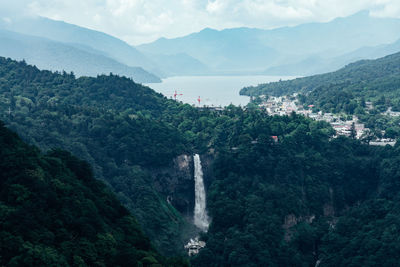 Scenic view of waterfall