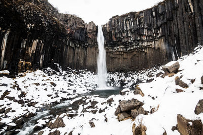 Long exposure of waterfall during winter