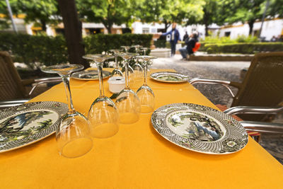 Close-up of food on table in restaurant