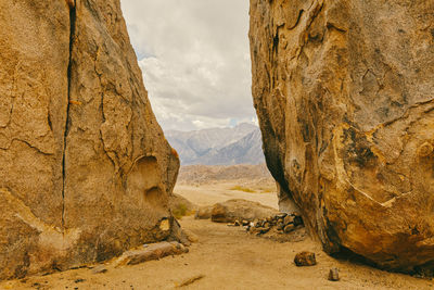 Boulders by camping site near foothills of alabama hills in california