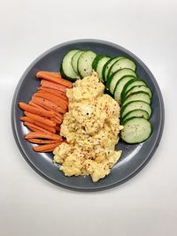Directly above shot of cake served on table