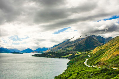 Scenic view of mountains against sky