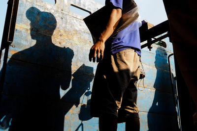 Midsection of man at construction site