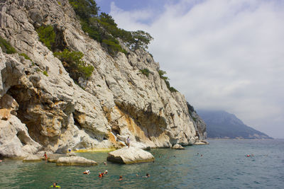 Mediterranean sea and mountain landscape in antalya turkey