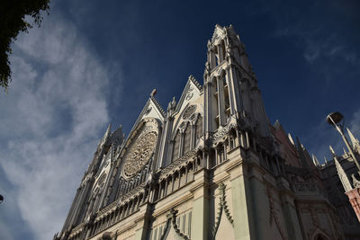 Low angle view of traditional building against sky