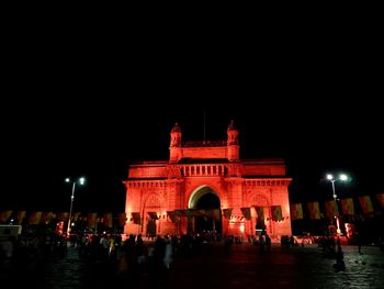 View of historical building at night