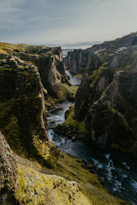 Fjaðrárgljúfur canyon in iceland