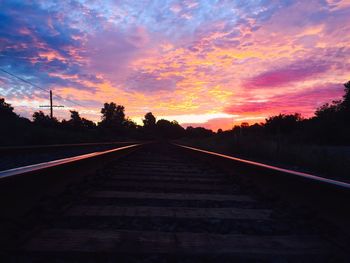 Railroad track at sunset