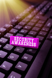 Close-up of computer keyboard