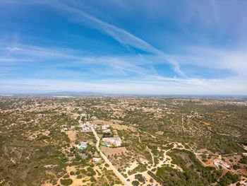 High angle view of townscape against sky