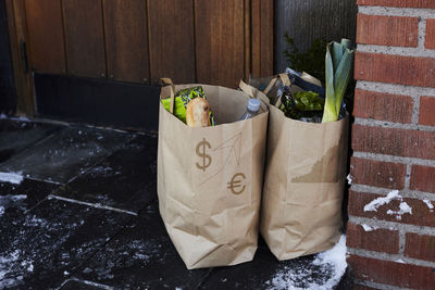 Paper bags full of groceries