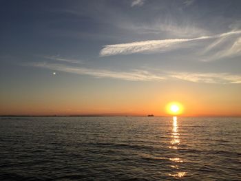 Scenic view of sea at sunset