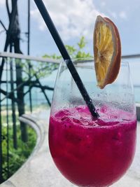 Close-up of drink on table