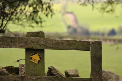 Close-up of wooden post