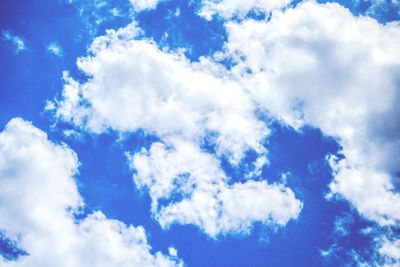 Low angle view of clouds in blue sky