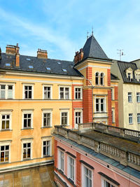 Low angle view of old building against sky